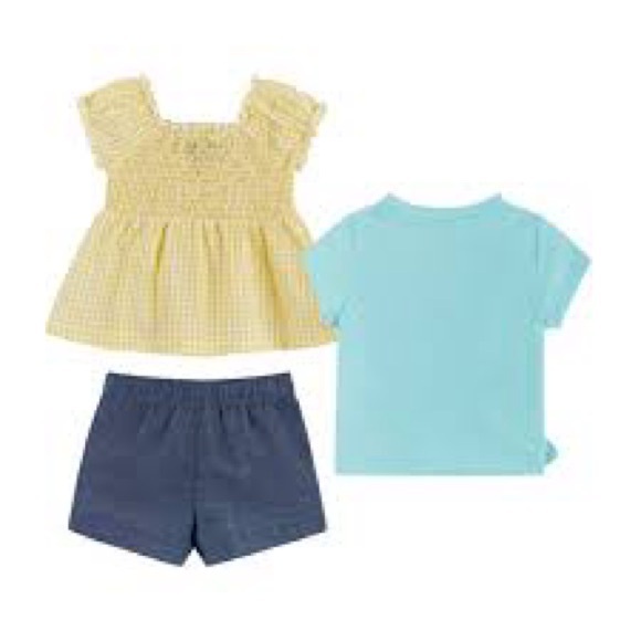 Andy & Evan - Girls’ 3 Pc Short + Tops Set - Picture 1 of 6